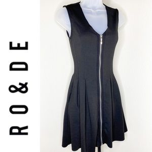 RO & DE Anthropologie Zippered Little Black Dress